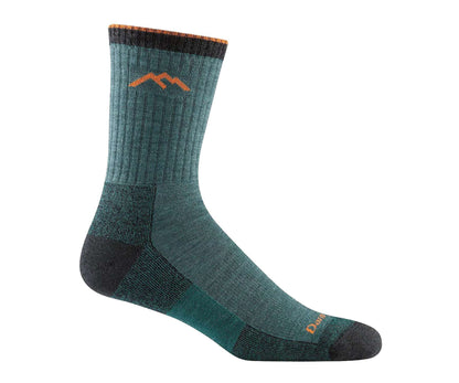 Men’s micro crew hiking socks featuring midweight merino wool construction, cushioned trail comfort, and durable outdoor styling for hiking and backpacking adventures