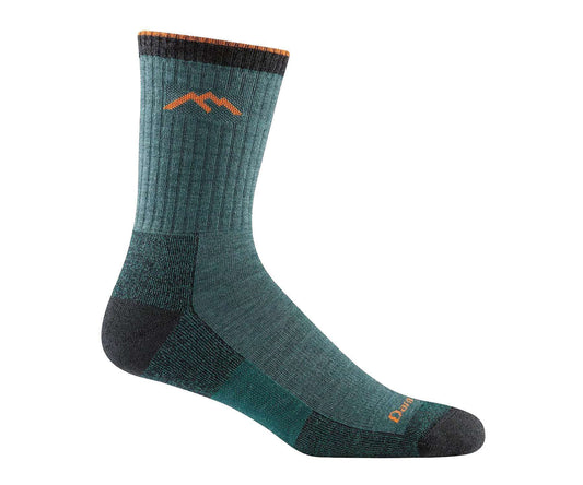 Men’s micro crew hiking socks featuring midweight merino wool construction, cushioned trail comfort, and durable outdoor styling for hiking and backpacking adventures