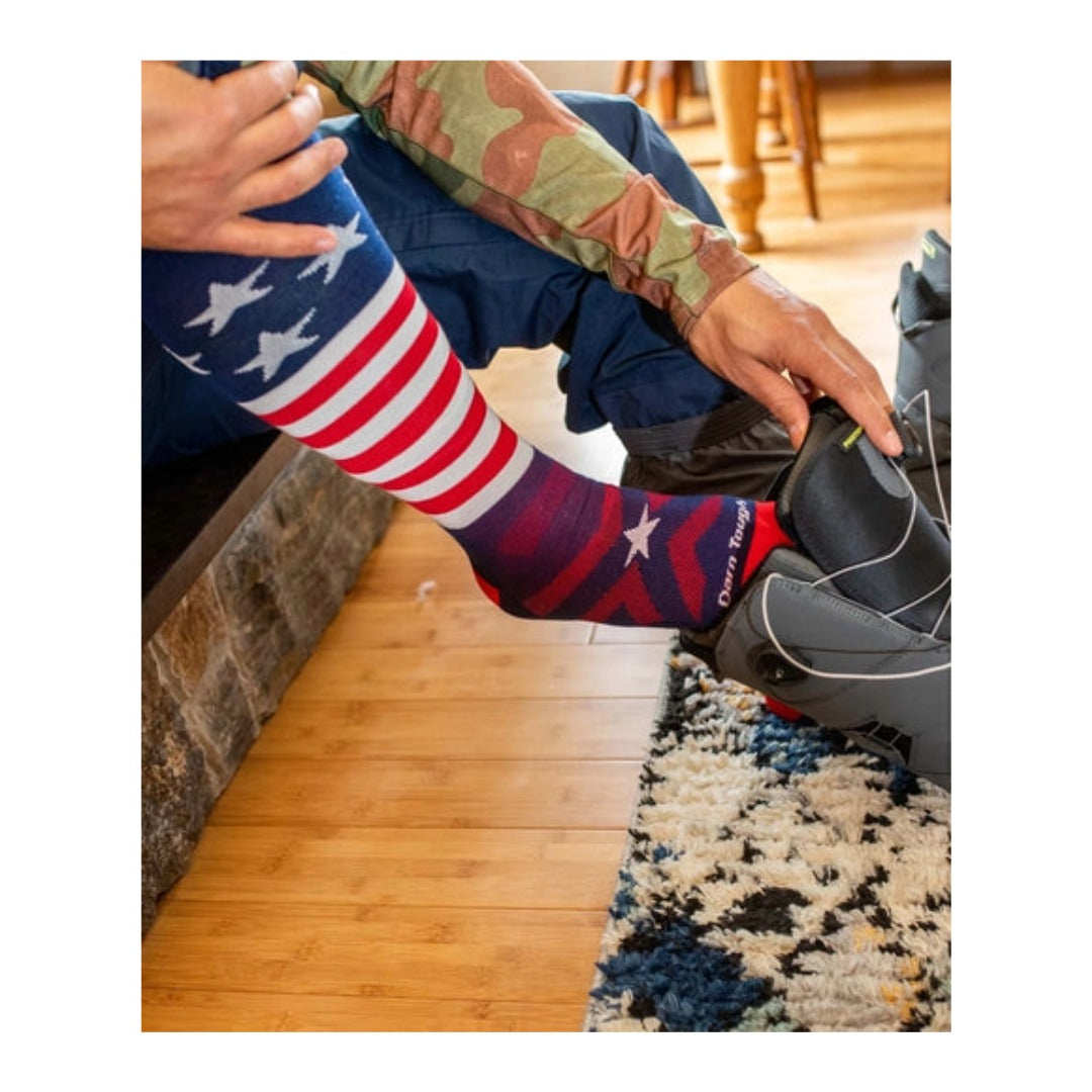 Darn Tough Men's Captain Stripe Over-the-Calf Midweight Ski & Snowboard Socks