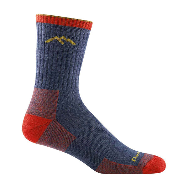 Men’s micro crew hiking socks featuring midweight merino wool construction, cushioned trail comfort, and durable outdoor styling for hiking and backpacking adventures