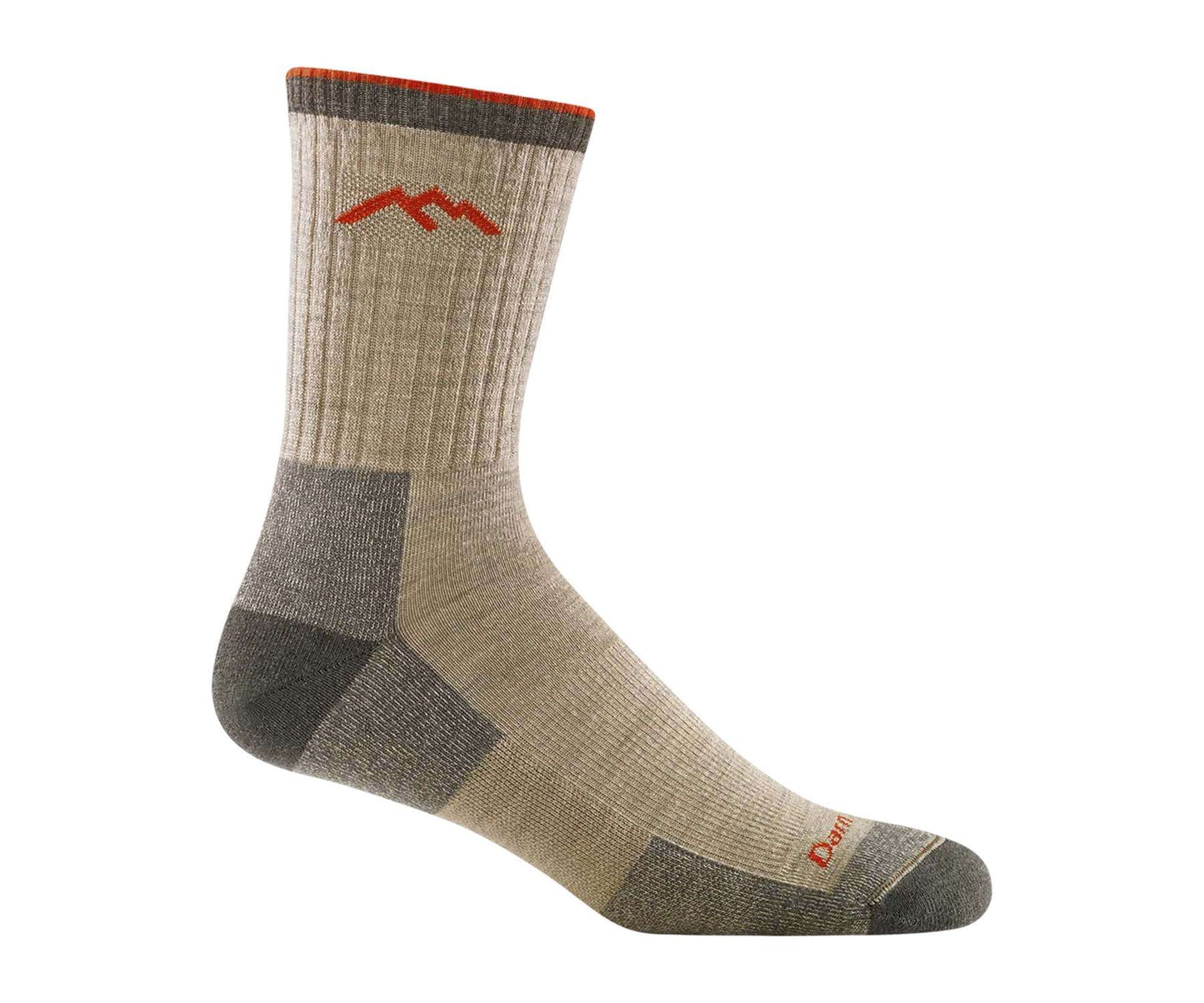 Men’s micro crew hiking socks featuring midweight merino wool construction, cushioned trail comfort, and durable outdoor styling for hiking and backpacking adventures