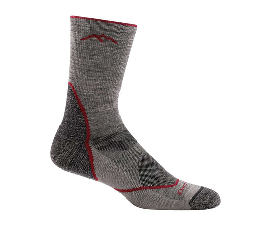 Men’s lightweight micro crew hiking socks featuring breathable merino wool construction, light cushioned comfort, and durable outdoor trail styling for hiking adventures