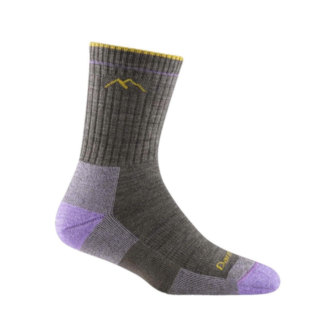 Women’s micro crew hiking socks featuring midweight merino wool construction, cushioned trail comfort, and durable outdoor styling for hiking and backpacking