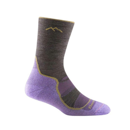 Women’s lightweight micro crew hiking socks featuring breathable merino wool construction, light cushioned comfort, and durable outdoor trail styling