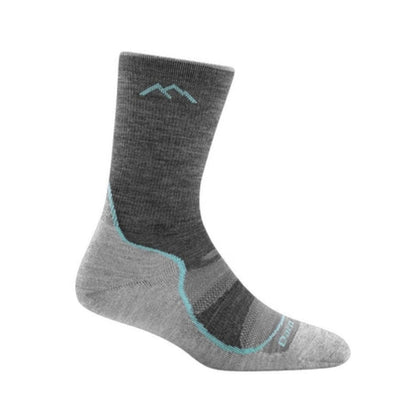 Women’s lightweight micro crew hiking socks featuring breathable merino wool construction, light cushioned comfort, and durable outdoor trail styling