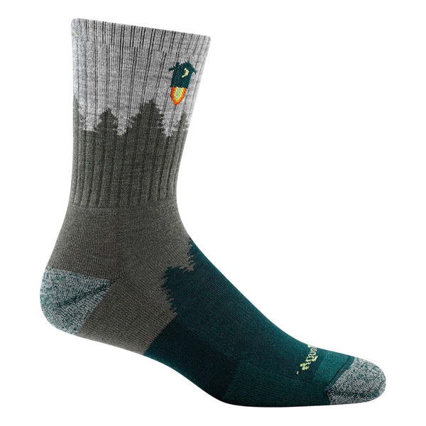 Men’s micro crew hiking socks featuring midweight merino wool construction, cushioned trail comfort, and durable outdoor styling for hiking and backpacking