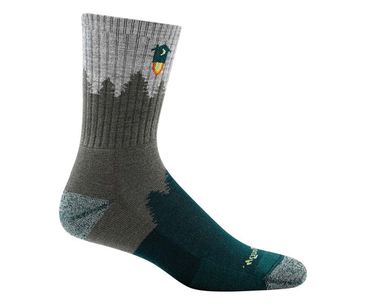 Men’s micro crew hiking socks featuring midweight merino wool construction, cushioned trail comfort, and durable outdoor styling for hiking and backpacking