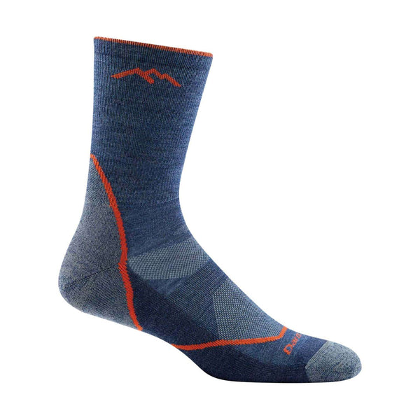 Men’s lightweight micro crew hiking socks featuring breathable merino wool construction, light cushioned comfort, and durable outdoor trail styling for hiking adventures