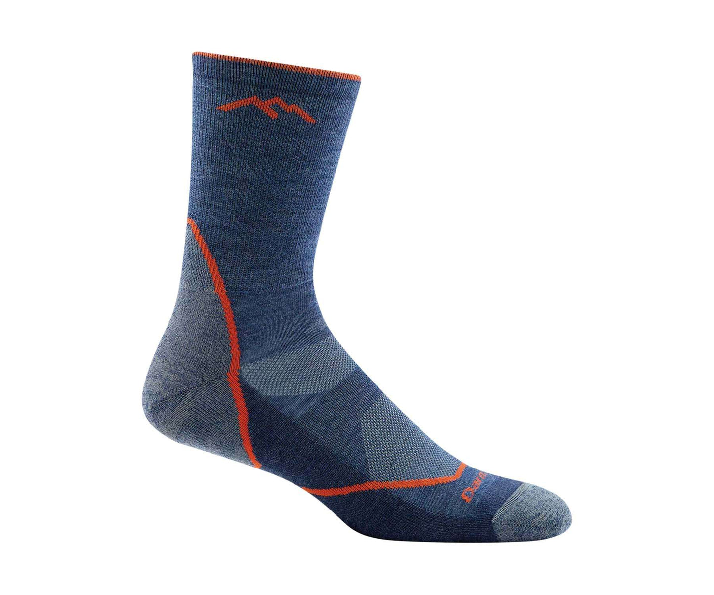 Men’s lightweight micro crew hiking socks featuring breathable merino wool construction, light cushioned comfort, and durable outdoor trail styling for hiking adventures
