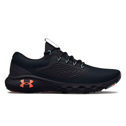 Under Armor Men's UA Charged Vantage 2 Marble Running Shoes - Black / Panic Orange 3025358-002