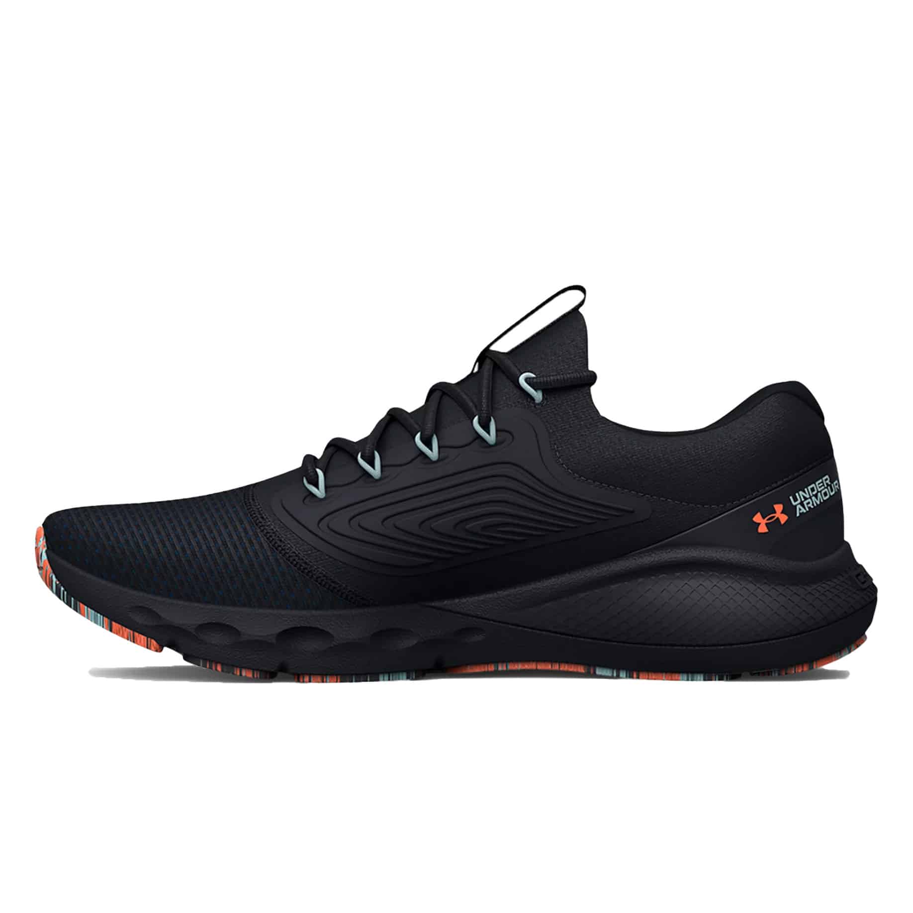 Under Armor Men's UA Charged Vantage 2 Marble Running Shoes - Black / Panic Orange 3025358-002