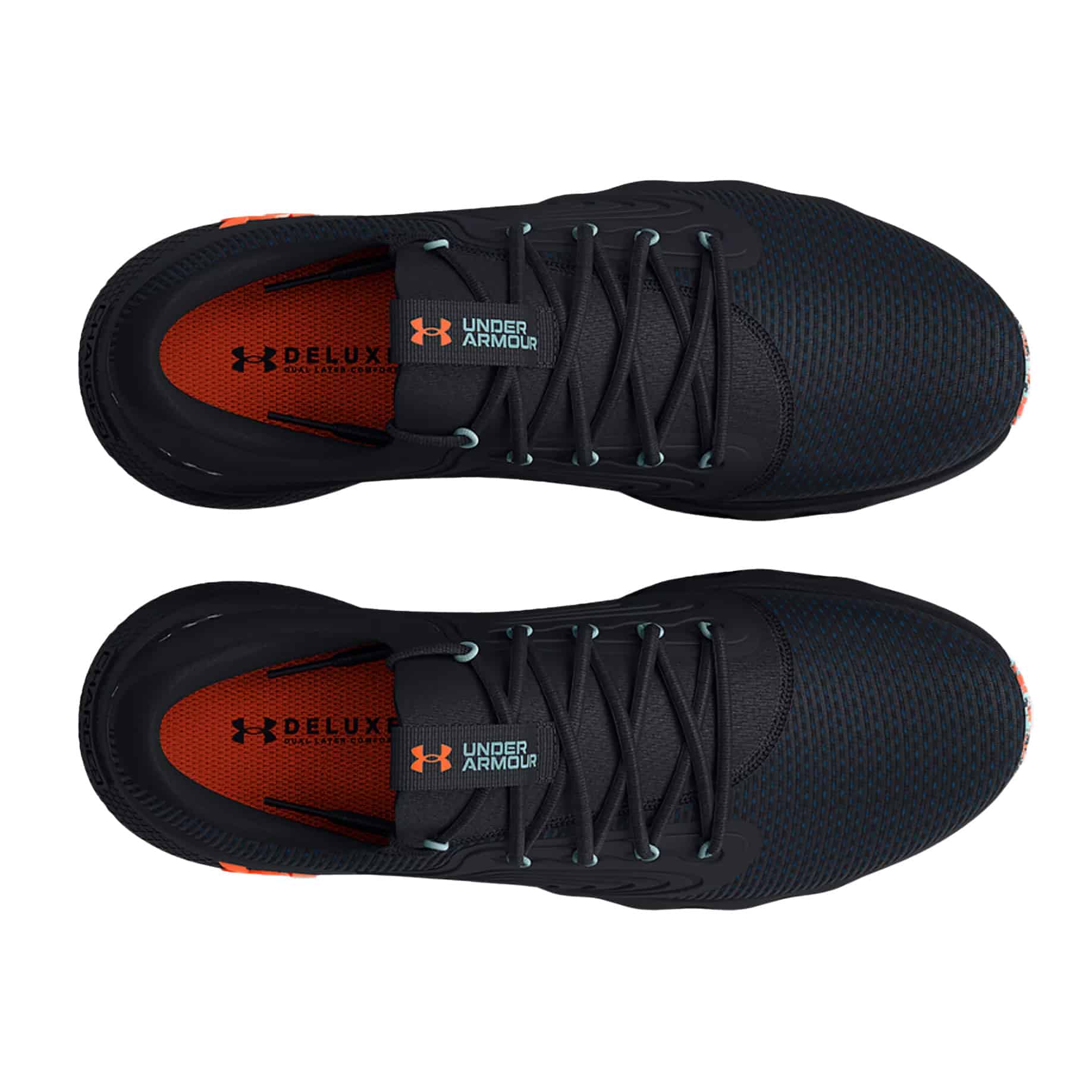 Under Armor Men's UA Charged Vantage 2 Marble Running Shoes - Black / Panic Orange 3025358-002