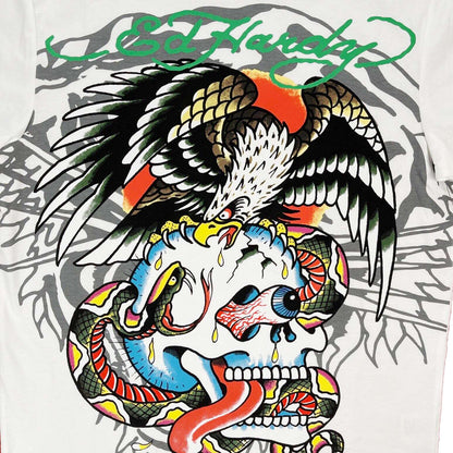 Ed Hardy Cloud Dancer White T-Shirt - Minimalist Design with Cloud Dancer Graphic