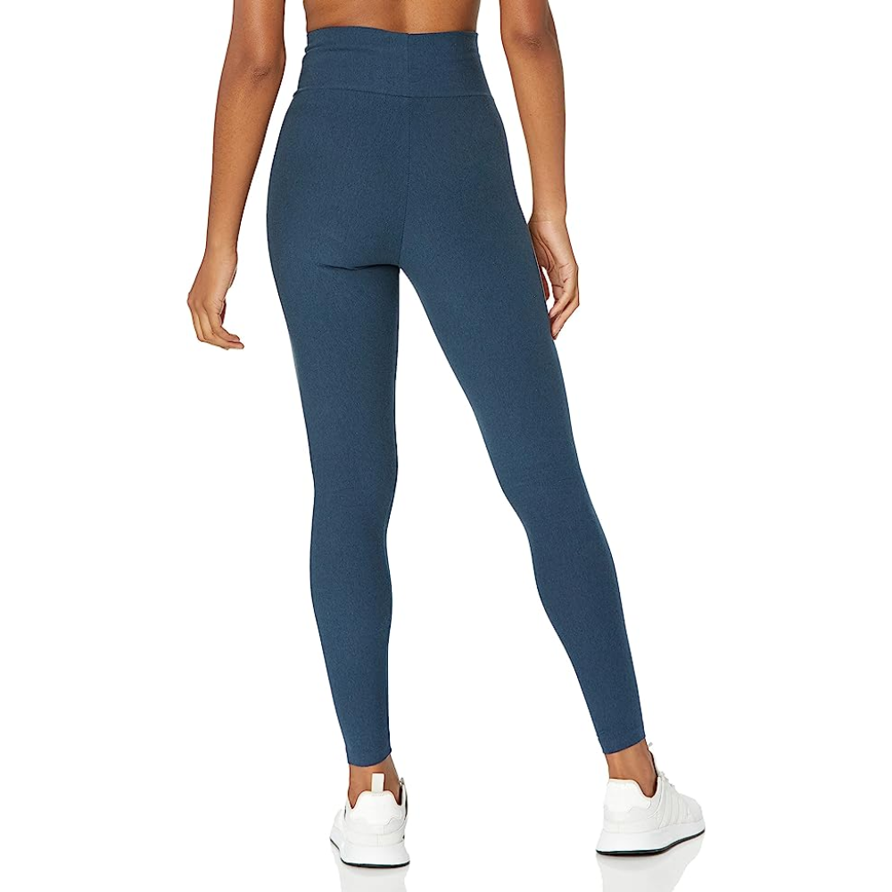 Adidas Originals leggings in Crew Navy and White color, featuring high rise design, adidas 3-Stripes, and the Trefoil logo on the hip.
