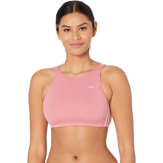 adidas Originals Fakten Bra Sport Activewear Top, showcasing the 3-Stripes design and high crew neck