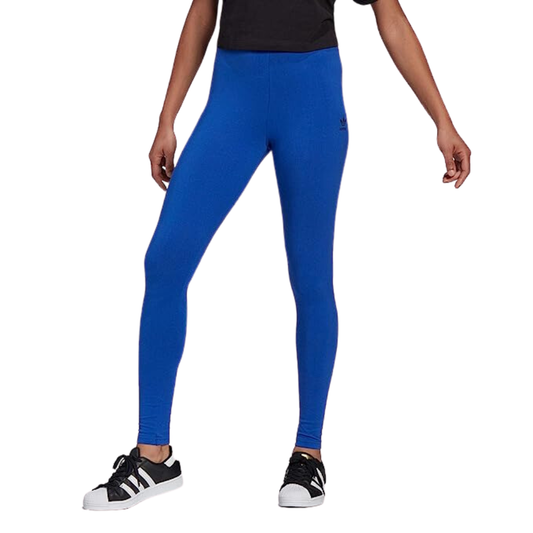 Adidas Originals Leggings in a vibrant Bold Blue color, made from a blend of 93% Cotton and 7% Elastane, featuring a no closure design.