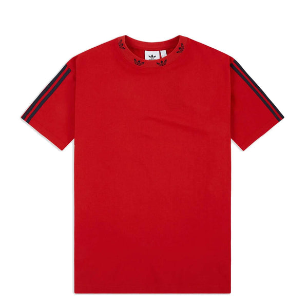  adidas Originals Men's Trefoil Ribbed Tee , EJ9124, Red/Black