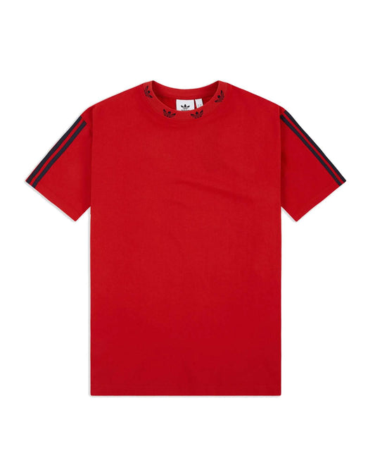  adidas Originals Men's Trefoil Ribbed Tee , EJ9124, Red/Black