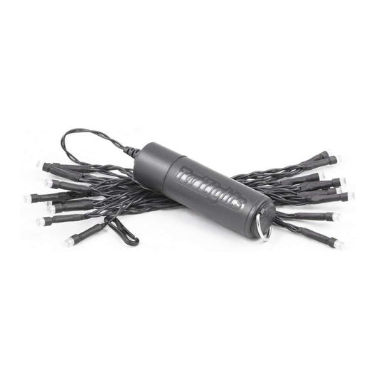 Portable LED string lights featuring a flexible cord, compact battery-powered design, and warm ambient illumination for campsites, tents, hammocks, and outdoor gatherings