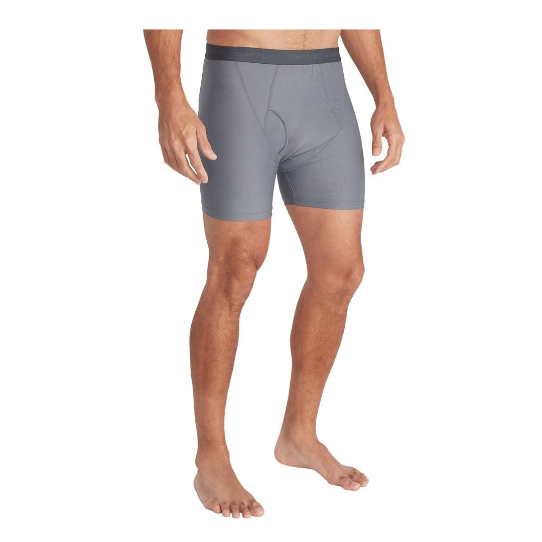 Men’s boxer brief underwear featuring lightweight moisture-wicking fabric, a supportive stretch fit, soft elastic waistband, and breathable construction for everyday comfort and travel