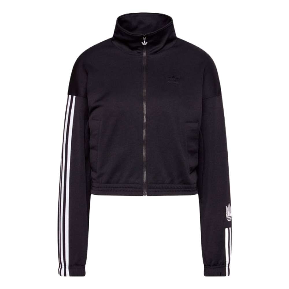 A person wearing the adidas Originals 3-D Trefoil Track Top
