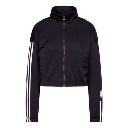 A person wearing the adidas Originals 3-D Trefoil Track Top