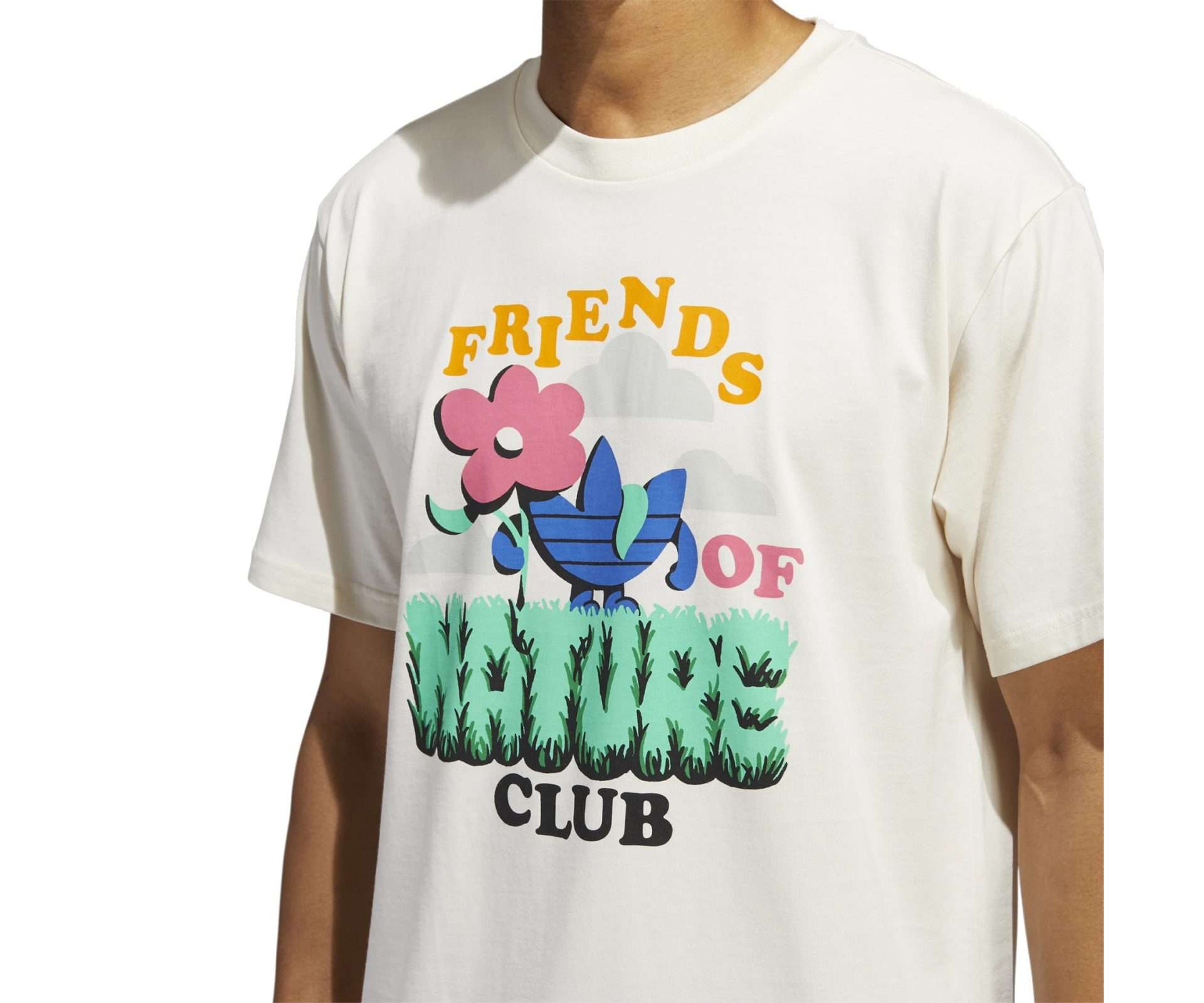 adidas MEN'S FRIENDS OF NATURE CLUB SHORT SLEEVE TEE , HC2141, NON DYED/MULTICOLOR