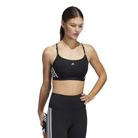 adidas Women's Training Light Support 3 Stripe Bra