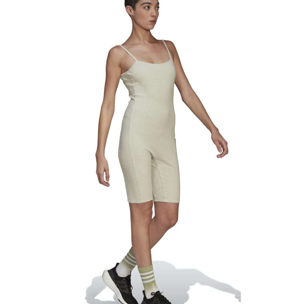 adidas Women's STUDIO LOUNGE RIB JUMPSUIT , HE4146, Botanic Green Mel