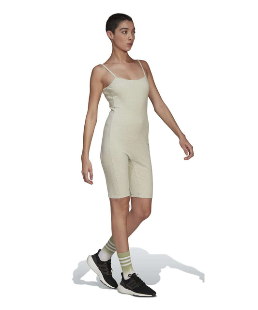 adidas Women's STUDIO LOUNGE RIB JUMPSUIT , HE4146, Botanic Green Mel