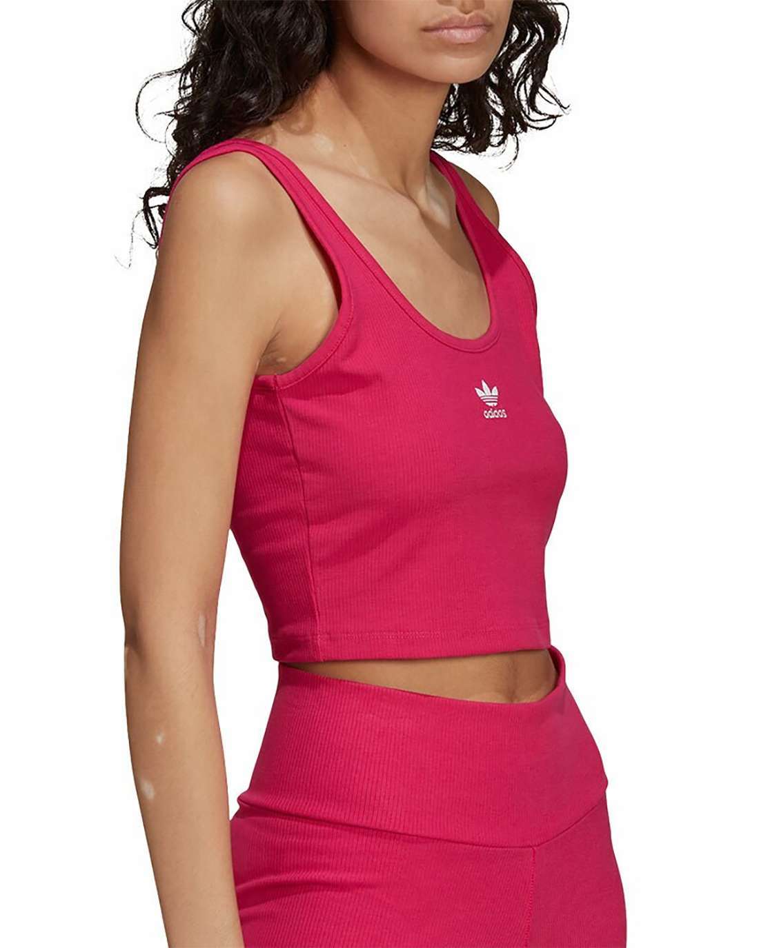 adidas Women's ADICOLOR ESSENTIALS RIB TANK TOP , HG6164, Real Magenta
