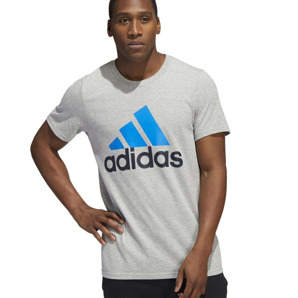adidas Big & Tall Badge of Sport Tee  ,HH9021, Black / Blue Rush / Halo Silver