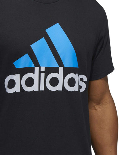 adidas Big & Tall Badge of Sport Tee  ,HH9021, Black / Blue Rush / Halo Silver