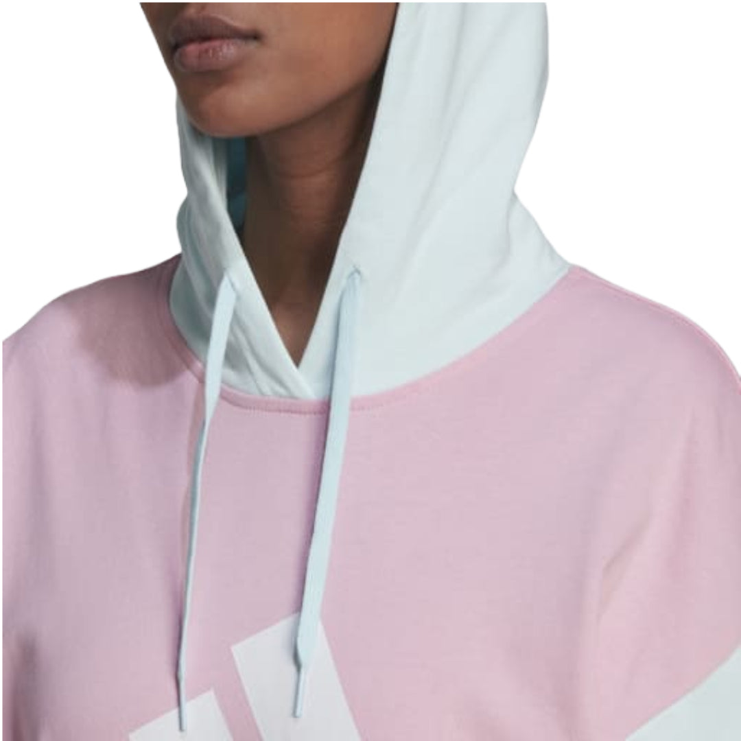 adidas Women's CB FT Hoodie Sweat in a color block design, offering a casual and stylish look with cozy fleece for comfort and warmth.