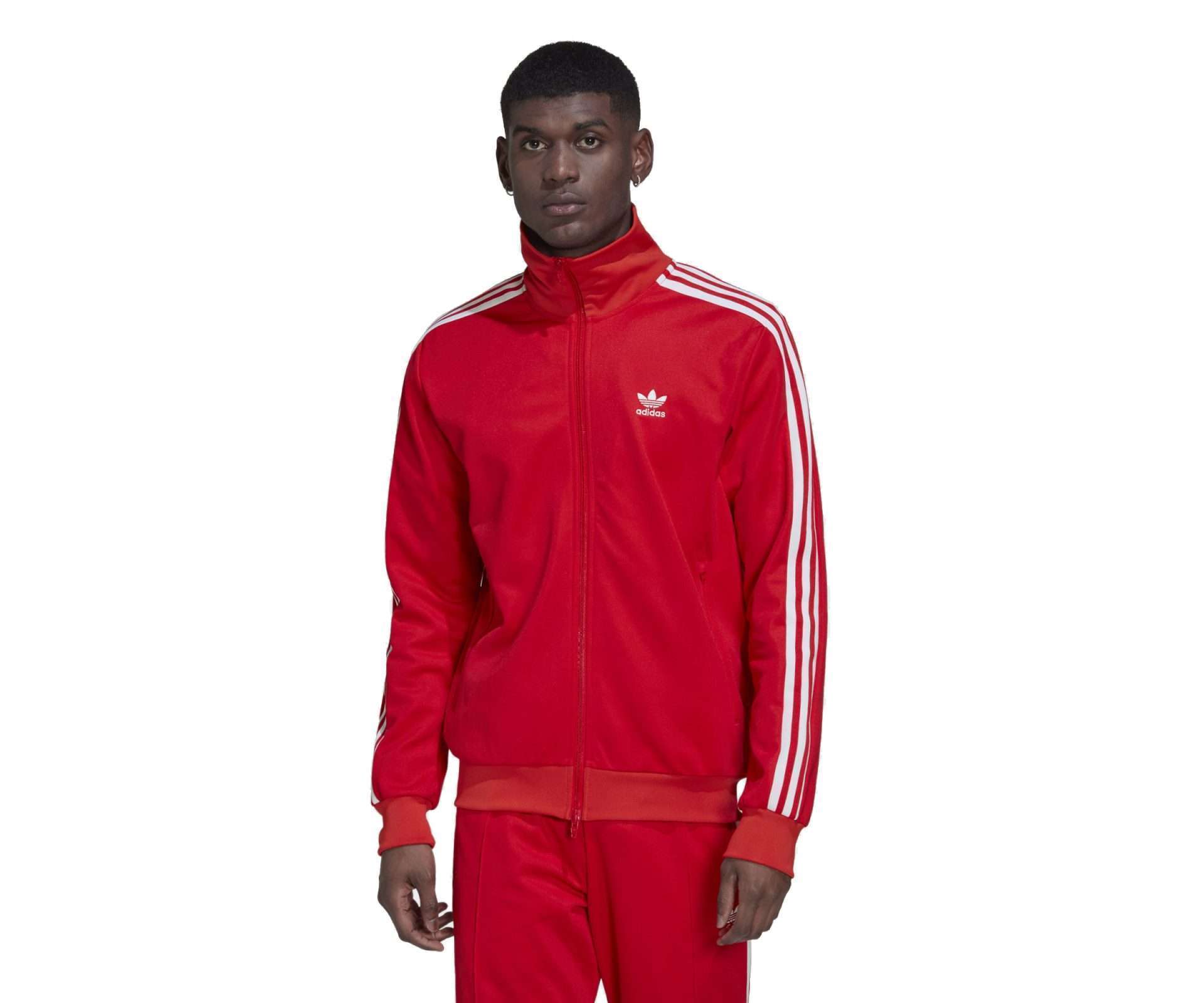 adidas Men's Originals ADICOLOR CLASSICS BECKENBAUER PRIMEBLUE TRACK JACKET , HK7363, Vivid Red