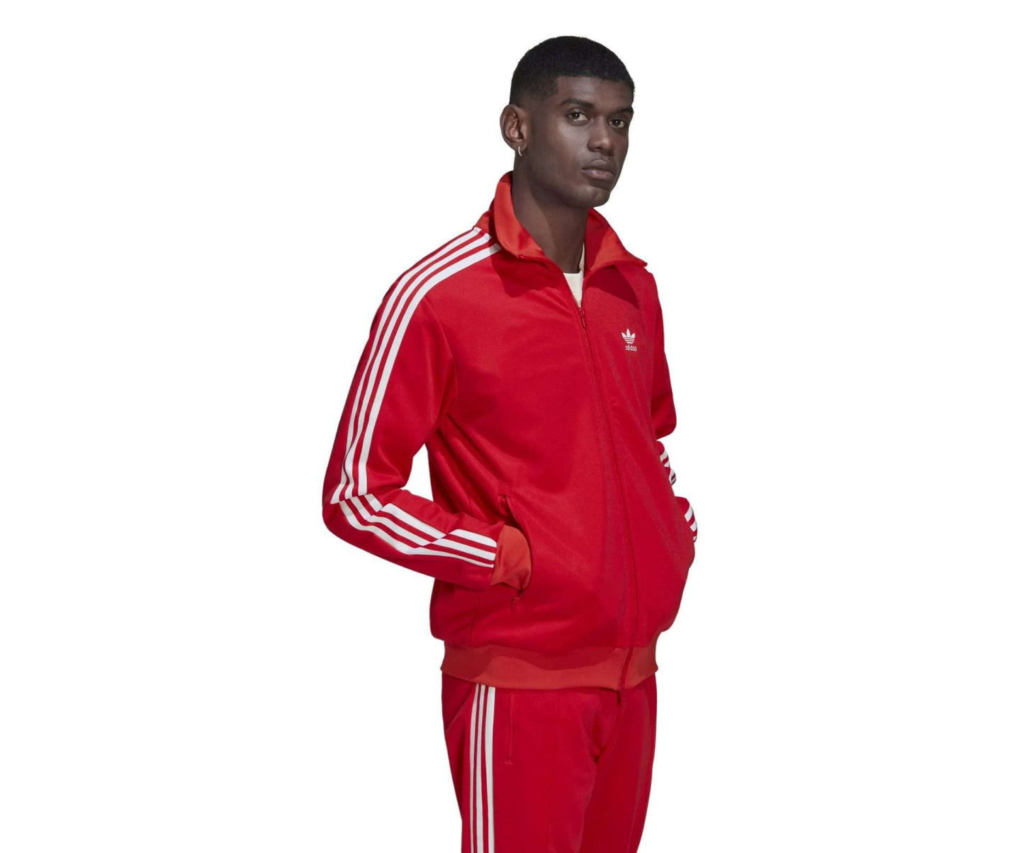 adidas Men's Originals ADICOLOR CLASSICS BECKENBAUER PRIMEBLUE TRACK JACKET , HK7363, Vivid Red