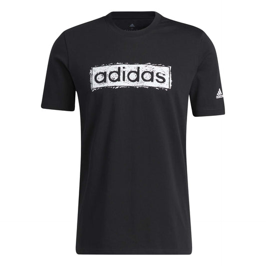 adidas Men's SKETCH LINEAR GRAPHIC TEE , HK9175, Black