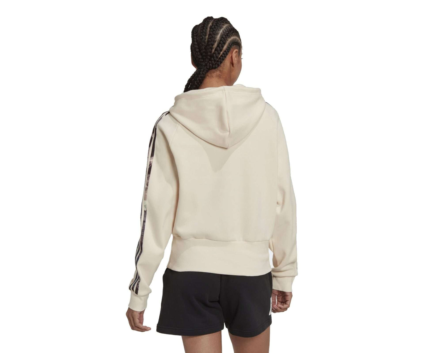 adidas WOMEN'S ESSENTIALS 2 ALLOVER PRINT HOODIE , HM5278, Ecru Tint / Multicolor / Purple Met.