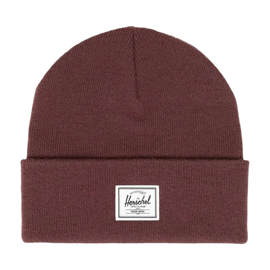 Herschel Elmer beanie with a cuffed knit design, soft fabric, and logo patch, suitable for everyday cold-weather wear.