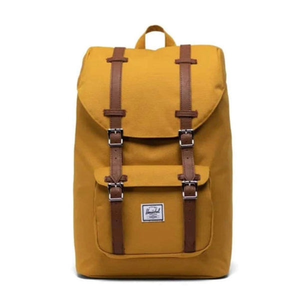 Herschel Little America backpack featuring a classic mountaineering design, drawcord closure, and front straps with a padded laptop compartment for everyday use.
