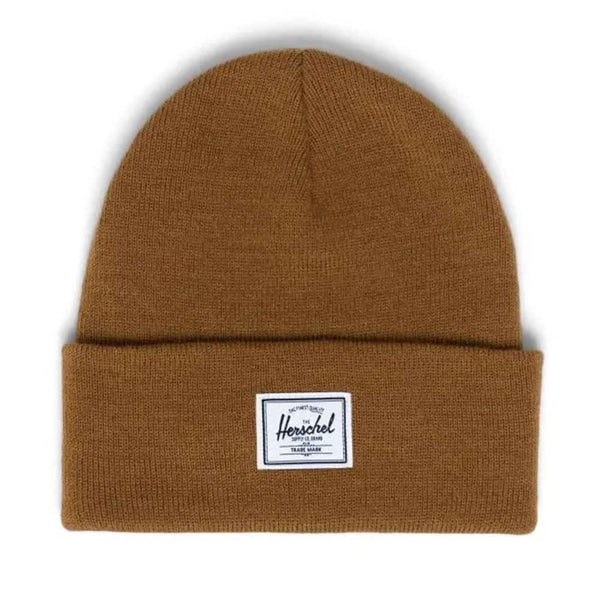 Herschel Elmer beanie with a cuffed knit design, soft fabric, and logo patch, suitable for everyday cold-weather wear.