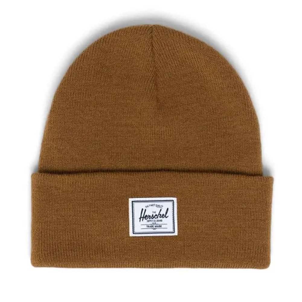 Herschel Elmer beanie with a cuffed knit design, soft fabric, and logo patch, suitable for everyday cold-weather wear.
