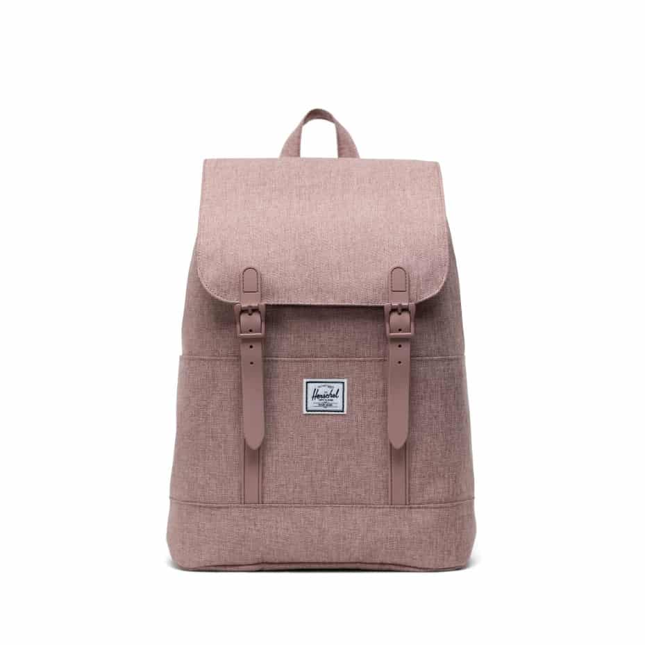 Herschel Retreat Small backpack with a classic mountaineering design, drawcord closure, and front straps for everyday use.