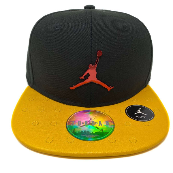 Jordan Boy's Retro 13 Faux Leather Snapback Cap 8/20 Black/Gold (9A1961-K1C)