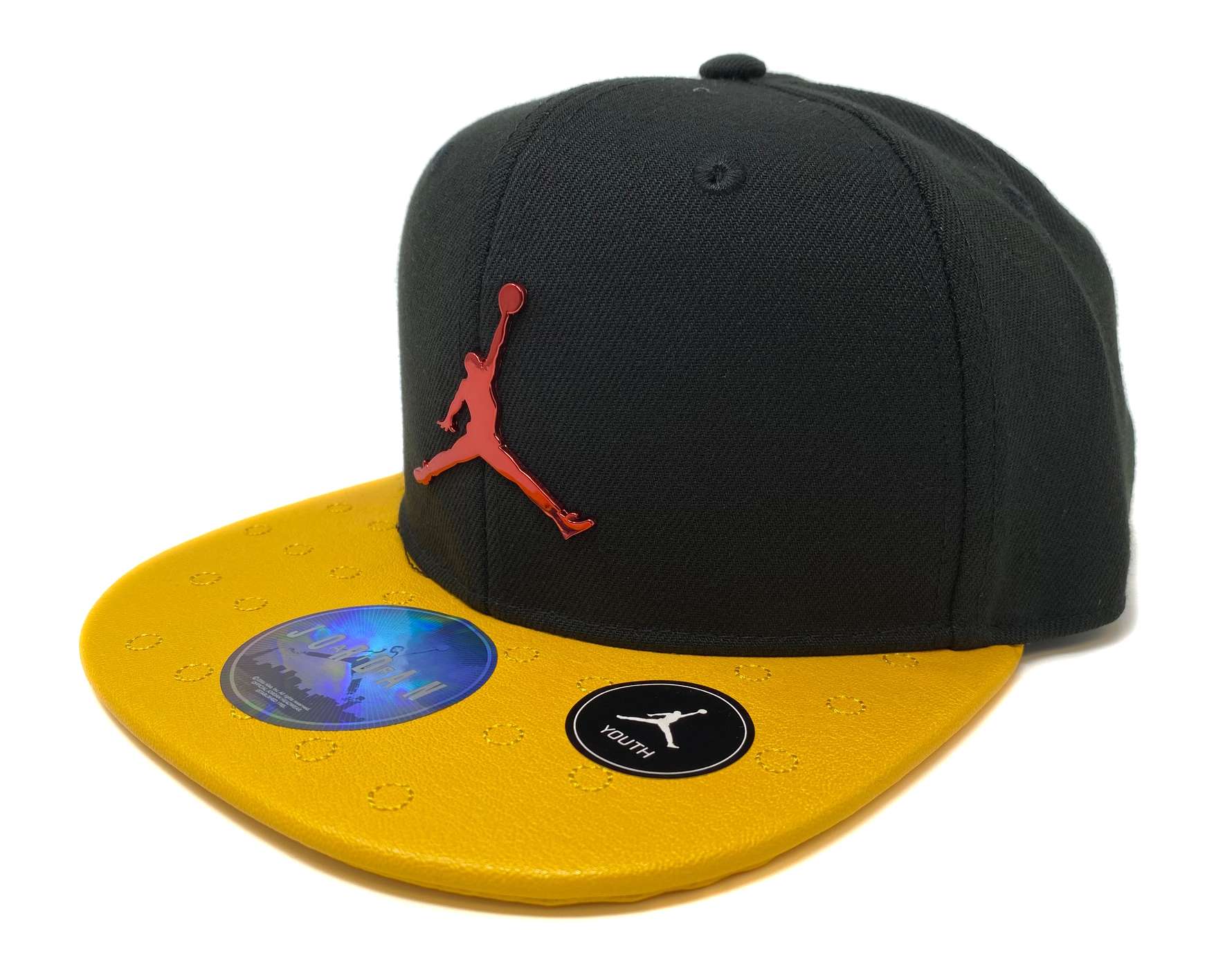 Jordan Boy's Retro 13 Faux Leather Snapback Cap 8/20 Black/Gold (9A1961-K1C)