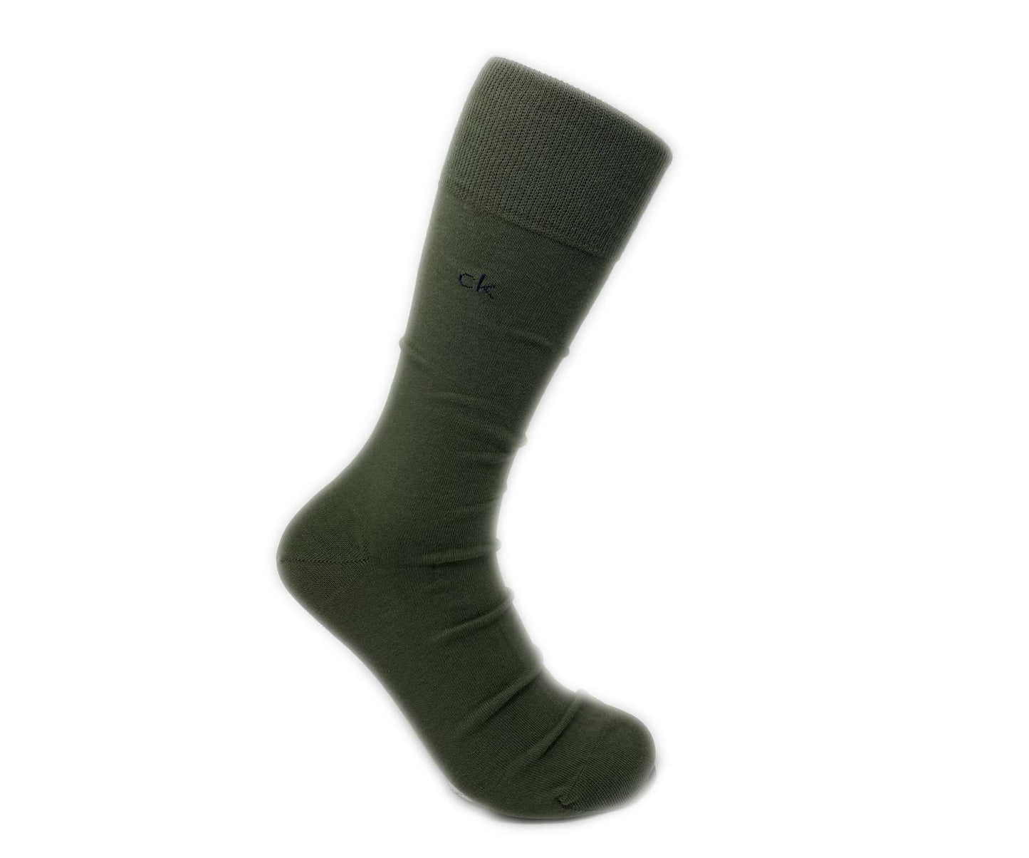 Calvin Klein Men's Combed Cotton Blend Dress Socks 3 pack A91219-NE9 Olive, Light Blue, Navy Blue