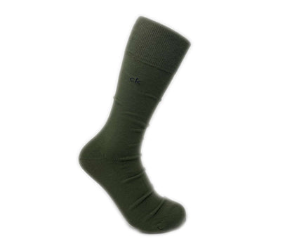 Calvin Klein Men's Combed Cotton Blend Dress Socks 3 pack A91219-NE9 Olive, Light Blue, Navy Blue