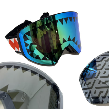Sprayground Arctic Ski Goggles with three interchangeable lenses - Limited Edition for high-performance skiing and snowboarding.