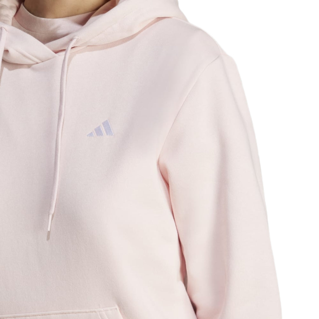 adidas Women's Essentials Small Logo Feel Cozy Hoodie in a relaxed fit, perfect for comfort and style.