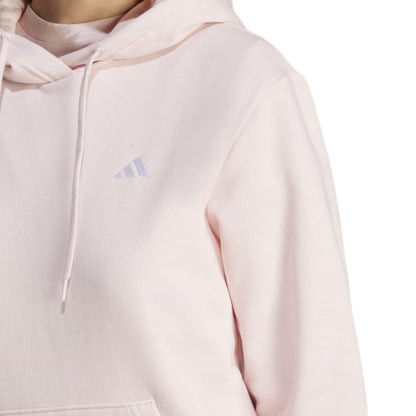 adidas Women's Essentials Small Logo Feel Cozy Hoodie in a relaxed fit, perfect for comfort and style.